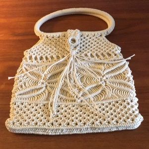 Vintage Boho Handmade crochet macrame handbag